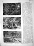 Original Old Antique Print 1894 Cannibals Solomon Kaveralaho Royalist Lomb 19th