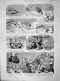 Old Antique Print 1894 Investigating Composition Great Wall China Sailors 19th