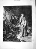 Original Old Antique Print 1894 Love Philtre Romance Young Lady Man Edga 19th