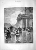 Old Antique Print 1894 London Street Scene Martin'S-In-The-Field Logsdail 19th