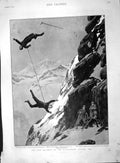 Old Antique Print 1894 Matterhorm Mountain Seiler Biener Fall Col Collon 19th