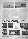 Old Antique Print 1894 Chilian Cruiser Ship Blanco Encalada Mappin Webb 19th