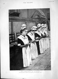 Old Antique Print 1894 Our Father Which Art In Heaven Girls Praying Small 19th