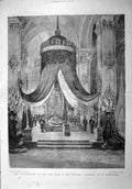 Antique Print *3983 1894 Lying-In-State Czar Fortress Cathedral Petersburg