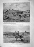 Original Old Antique Print 1894 Red Cros Hospital Chemulpo Vedettes Japan Siers