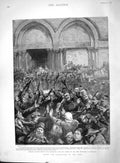 Original Old Antique Print 1894 Turks Christians Siers Church Holy Jerusalem