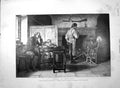 Original Old Antique Print 1894 Men Meeting Table Little Boy Claret Wine Beer
