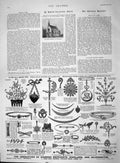 Original Old Antique Print 1894 Church Freiburg Advertisement Diamond Merchants