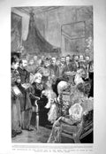 Old Antique Print 1894 Christening Baby Duke York White Lodge Victoria 19th