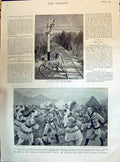 Old 1895 Railway Incident India Tiger Waziris Attack British Wano Bar Victorian