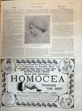 Old Antique Print 1895 Pencil Portrait Paderewski Homocea Advertisement 19th