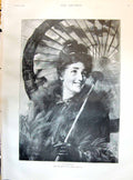 Antique Old Print 1895 Laughter George Hare Painting Beautiful Woman Portrait