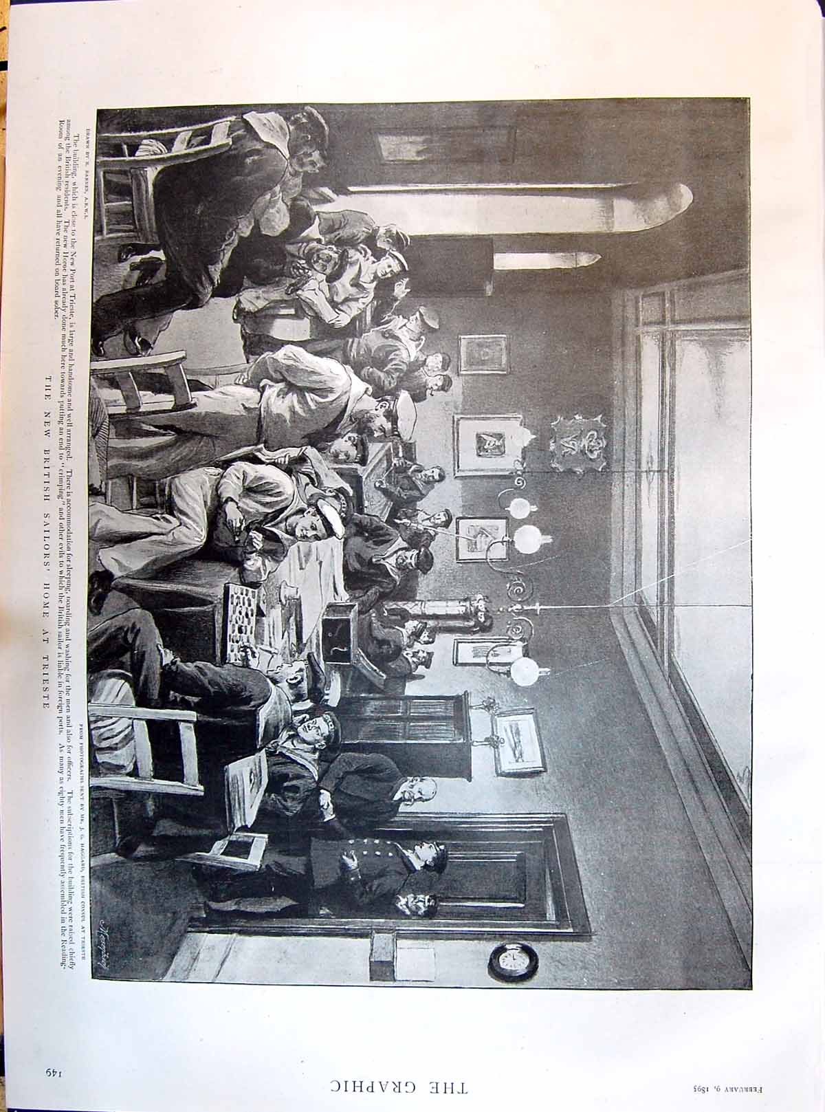 Old 1895 British Sailors Home Trieste Theatre Braham Algernon Tempest Victorian