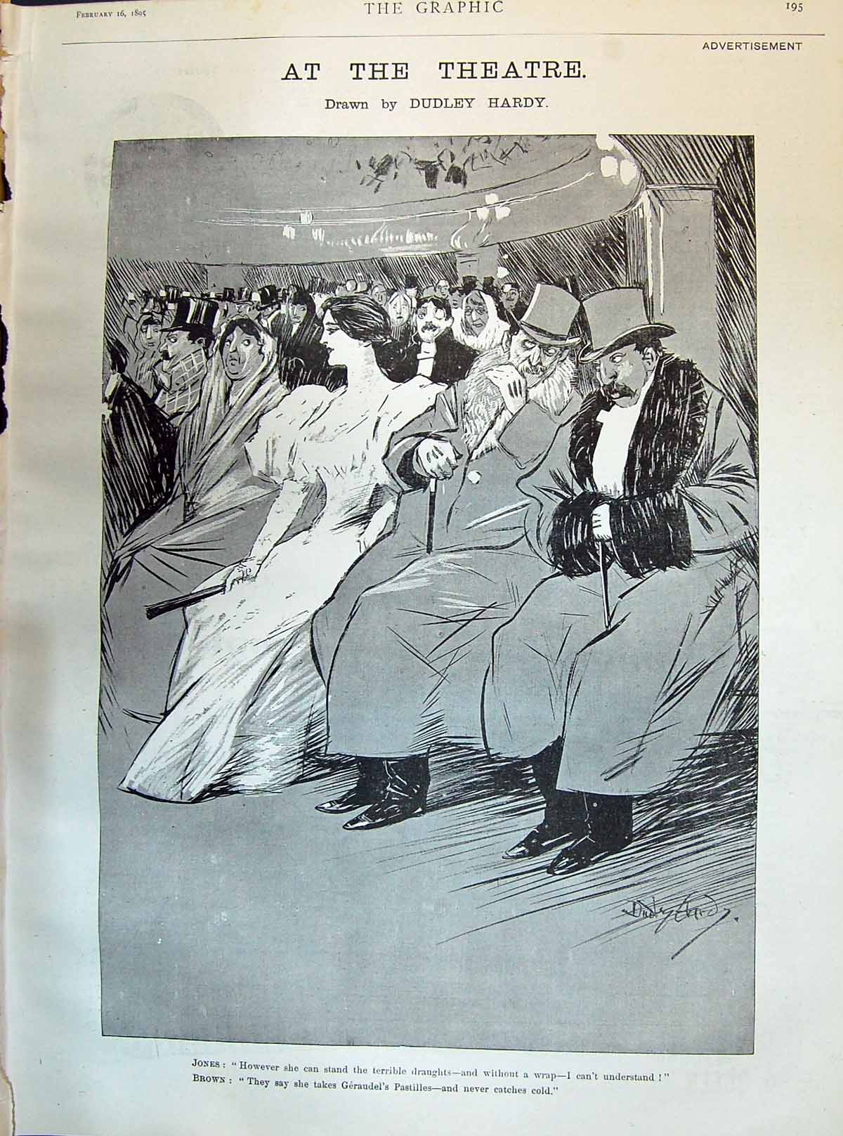Old Print 1895 Geraudel'S Pastilles Theatre Hardy Nana African Chief Soap 19th