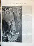 Old Print 1895 French Siers Alps Mountains Mules Reconnaissance Party Wa 19th