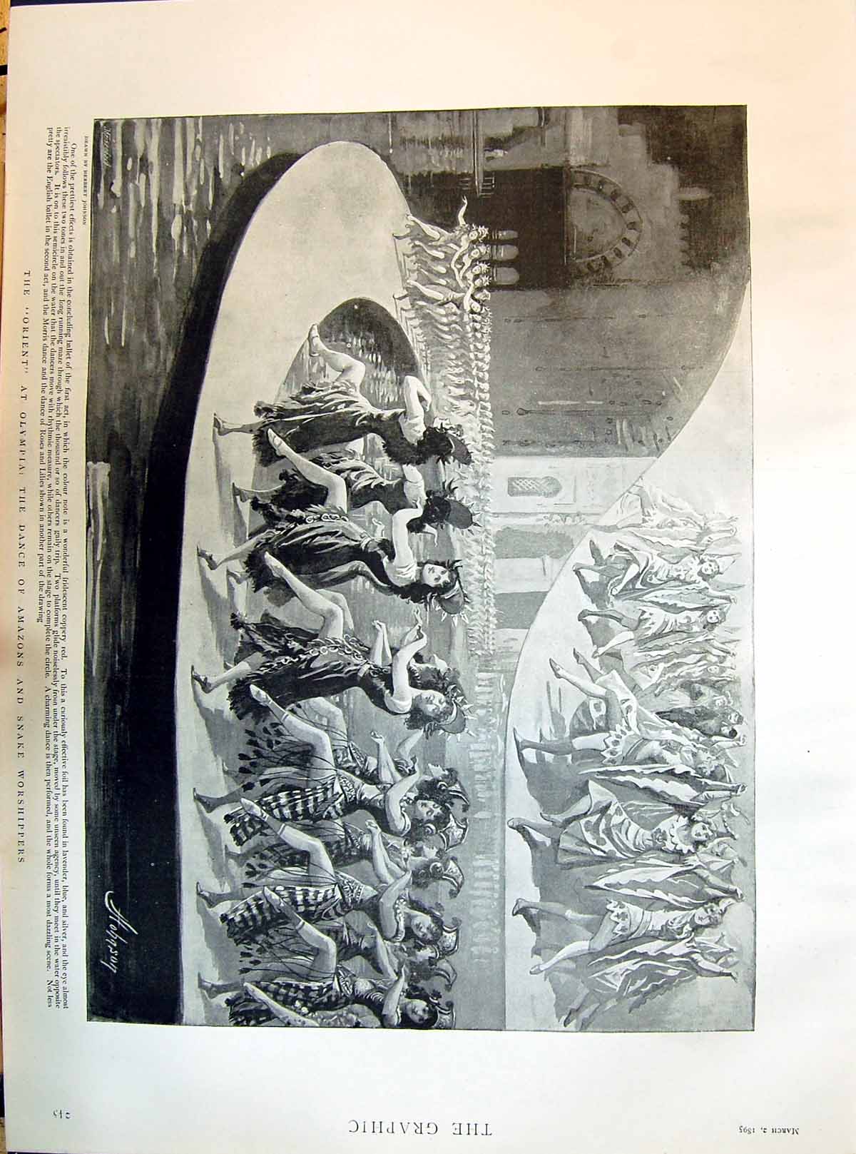Old 1895 Orient Olympia Theatre Dance Amazons Snake Worshippers Camp Victorian