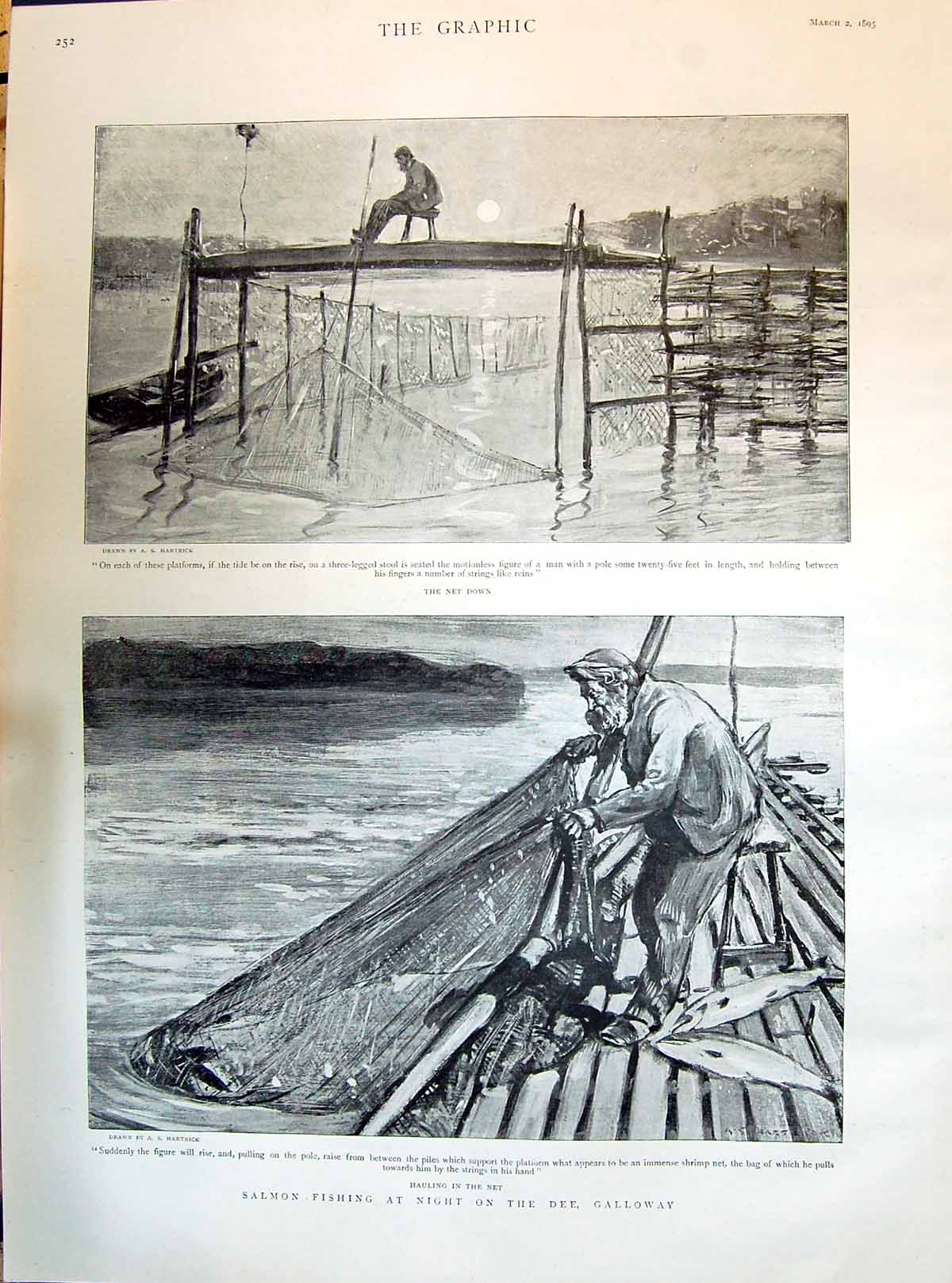 Old 1895 Salmon Fishing River Dee Galloway Theatre Ratcliffe Douglas Victorian