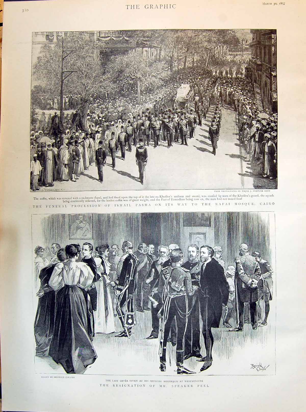 Old 1895 Funeral Procession Ismail Pasha Rafai Mosque Cairo Resignati Victorian