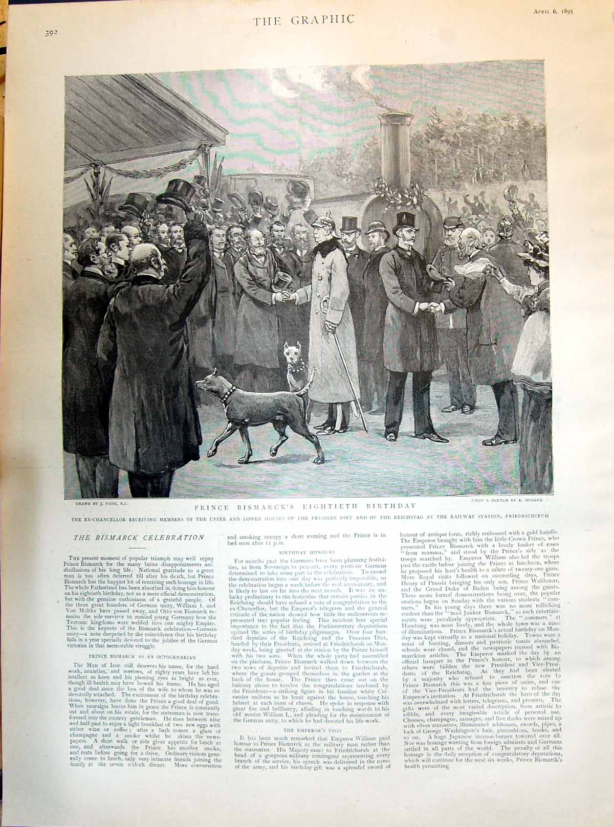 Old 1895 Prince Bismarck'S Eightieth Birthday Ex-Chancellor Friedrich Victorian
