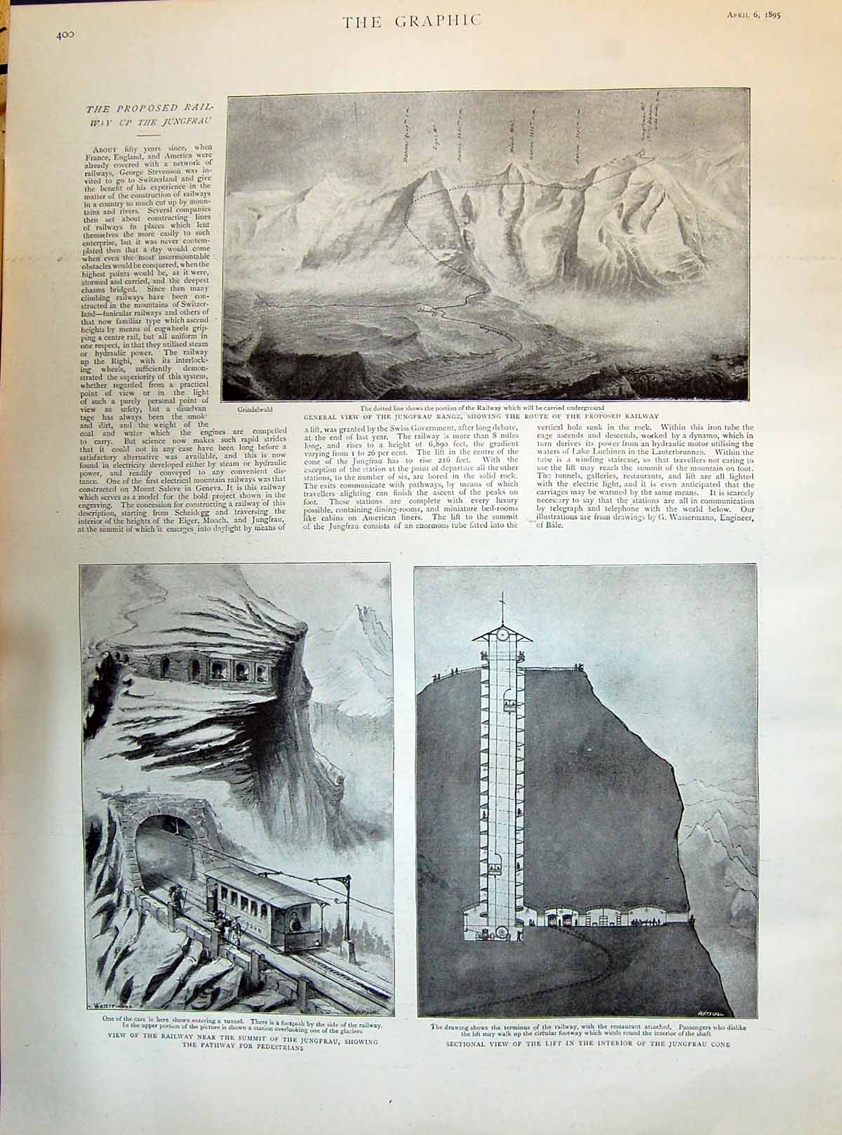 Old 1895 Jungfrau Range Railway Lift Pathway Oxford Cambridge Boat Ra Victorian