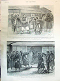 Old Print 1895 Tokio Street Scene Japenese Siers Horses Hesketh Watt Cok 19th
