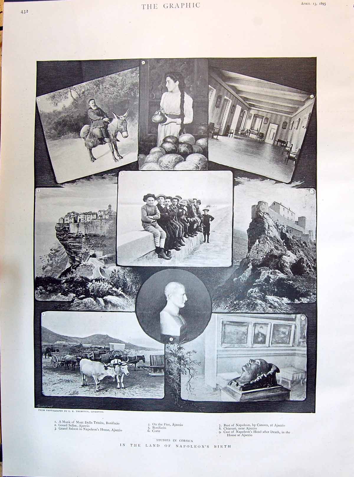 Old 1895 Land Napoleon'S Birth Studies In Corsica Monk Bonifacio Cort Victorian