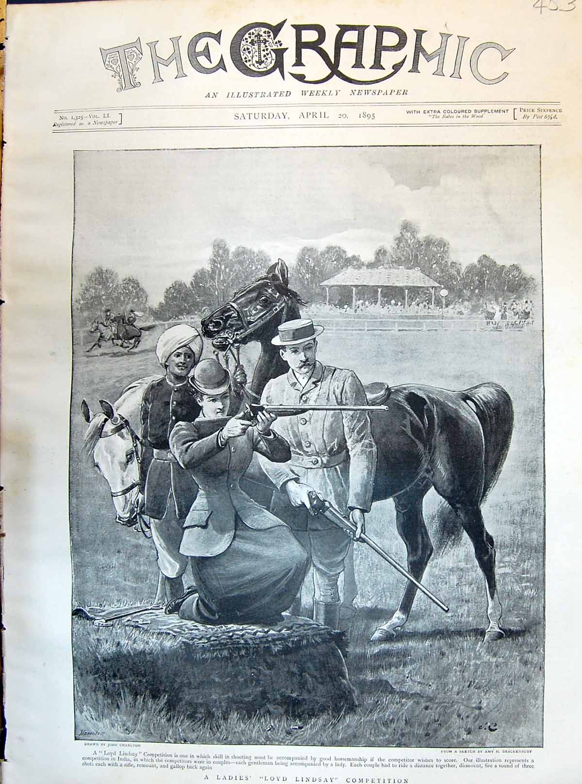 Old 1895 Ladies Loyd Lindsay Competition Horses Hunting Shooting Spor Victorian