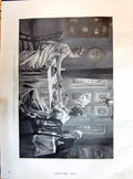 Old 1895 Wishing Bone Grierson Painting Dinner Table Women Man Indoor Victorian