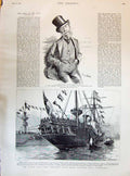 Old 1895 Sir Richard Temple President Faure H.M.S. Australia Peel Mag Victorian