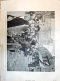 Old 1895 Transatlantic Paris Americans Flowers Gare St. Lazare August Victorian