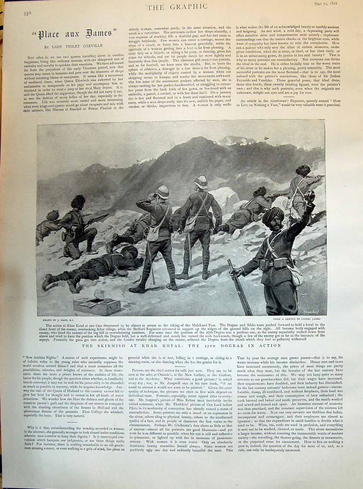 Old 1895 Skirmish Khar Kotal Dogras Deane Gatacre Gurdon Buchanan Dun Victorian
