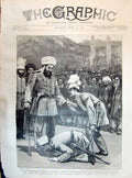Old 1895 Princes Habibullah Nasrullah Greeting Their Father The Amir Victorian