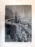 Old 1895 Procession Lourdes Henri Lanos Waterhouse Paul Renouard Sket Victorian