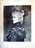 Old Antique Print 1895 La Belle Anglaise Beautiful Woman Madrazo Painting 19th