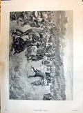 Old Print 1895 Bank Holiday Scene Kiss-In-The-Ring Hampstead Heath Gulich 19th