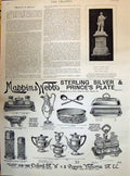 Old Print 1895 Robert Burns Statue Adelaide Mappin Webb'S Sterling Silver 19th