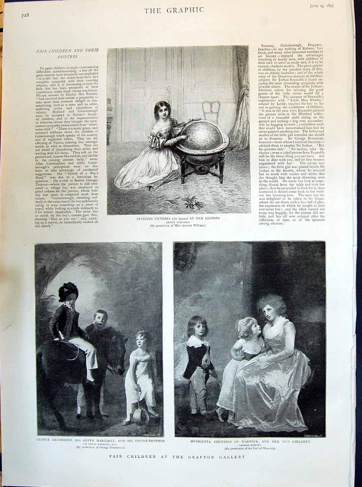 Old 1895 Princess Victoria Grafton Gallery Henrietta Drummond Margare Victorian