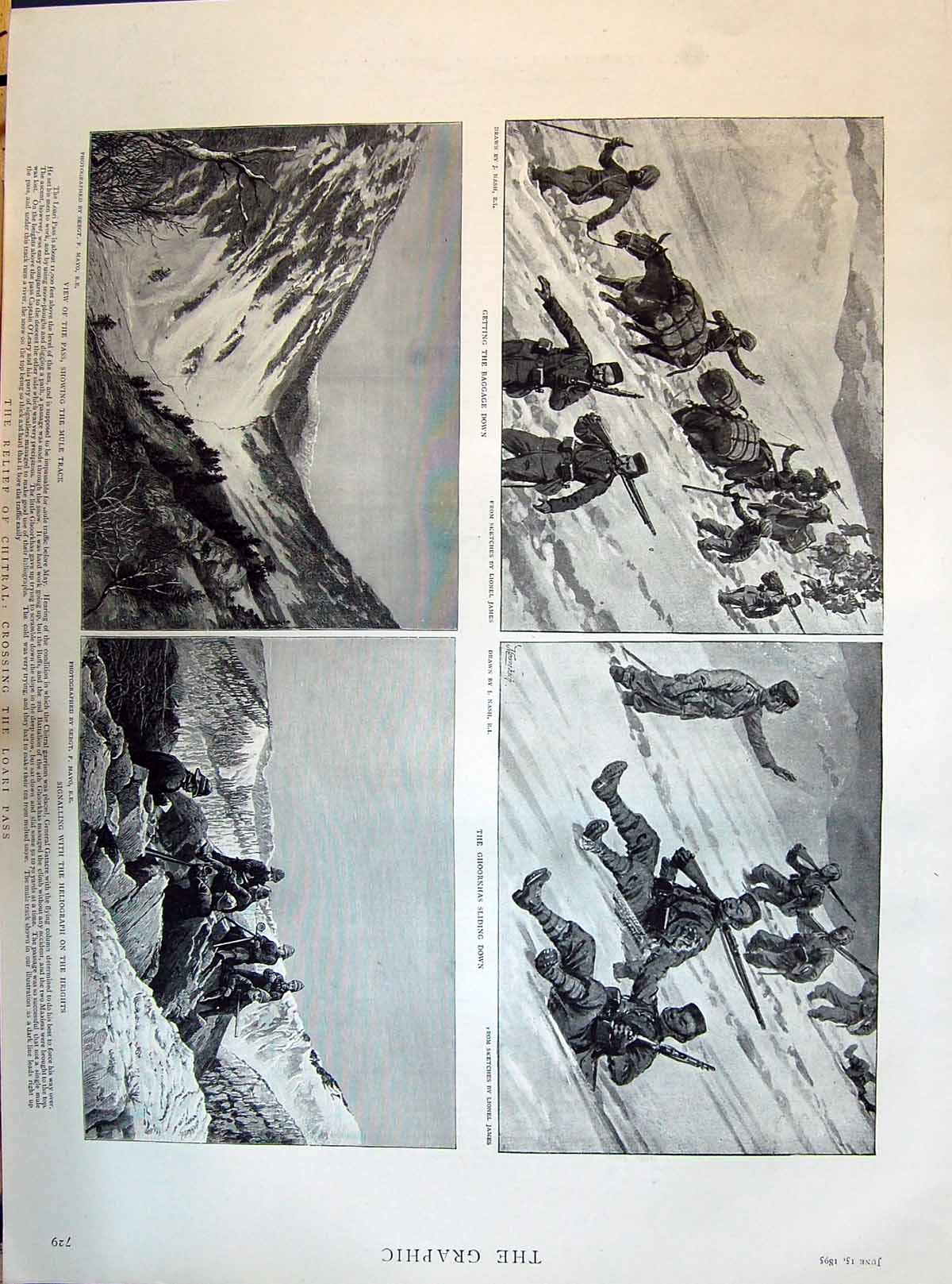 Old 1895 Ghoorkhas Sliding Snow Baggage Mule Track Tommy Atkins Apoza Victorian
