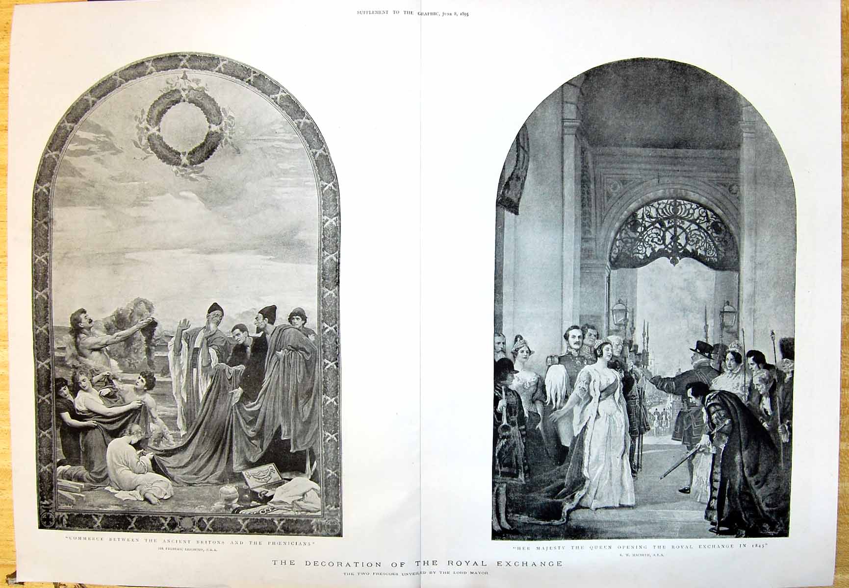 Old 1895 Decoration Royal Exchange Majesty Queen Ancient Britons Phoe 19th