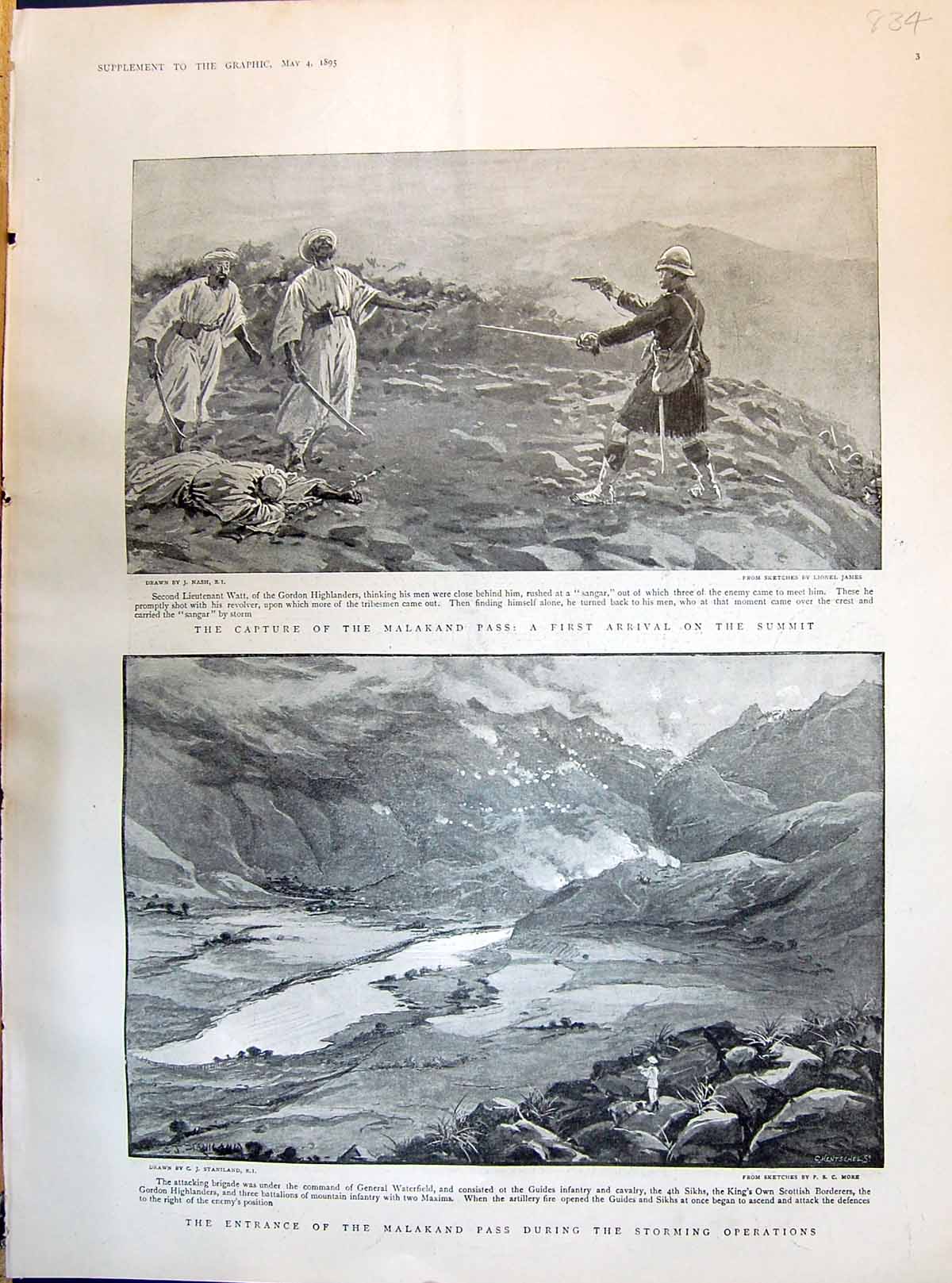 Old Capture Entrance Malakand Pass Storming Operations 1895 First Arr Victorian