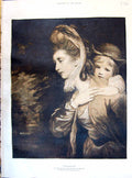 Antique Old Print 1895 Pickaback Mrs. Payne Gallwey And Her Boy Joshua Reyns