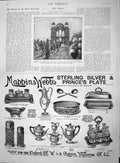 Original Old Antique Print 1895 Mappin Webb Advertisment Memorial Cabul Ca 19th
