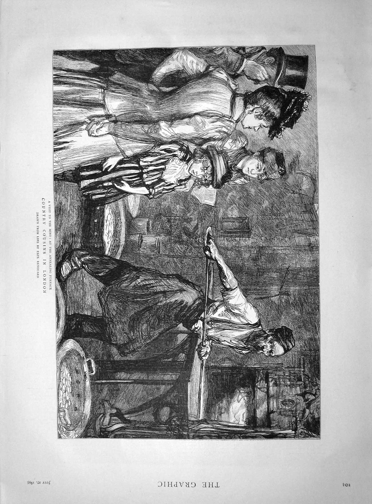 Old Antique Print 1895 Mint London Annealing Furnace Traill Beynon Waller 19th