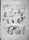 Old Antique Print 1895 Seaside Sketches Norfolk Roberts Jenkins Wyn Evans 19th