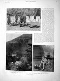 Original Old Antique Print 1895 Duke Coburg Shooting Hinter Riss Tyrol Ampthill