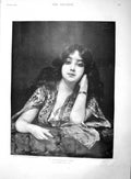 Original Old Antique Print 1895 Portrait A Montenegrin Beautif 19th
