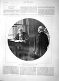 Original Old Antique Print 1895 Horse Guards Commander-In-Chief Romance Cycling