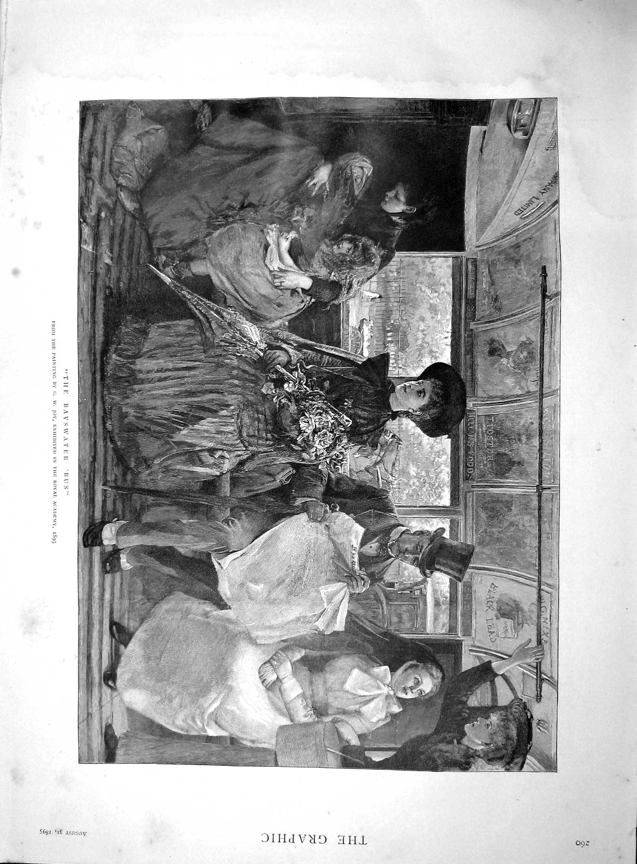 Original Old Antique Print 1895 Bayswater Bus Passengers Dragoon Guards Greys
