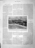 Original Old Antique Print 1895 Lawn Tennis Switzerland Music London Band Hyde