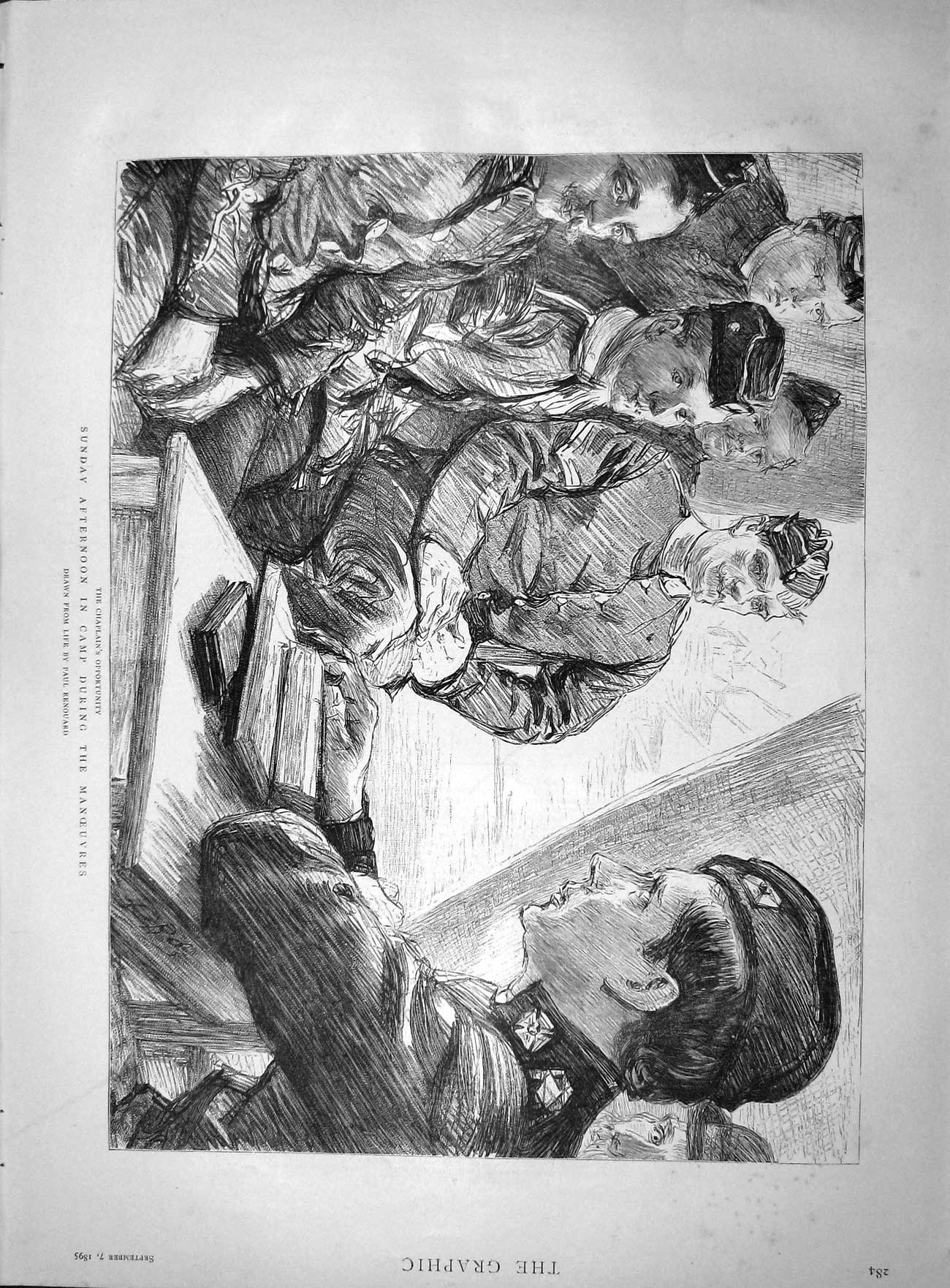 Old Antique Print 1895 Chaplain Solidiers Camp Portrait Pillsbury Chess 19th